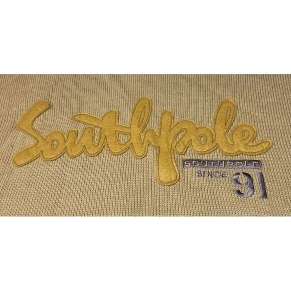 Southpole Sweater Mens XL Gold Since 91 Embroidered Streetwear Y2K Hip Hop Retro - Picture 3 of 9
